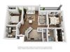 B1 3D Floor Plan Two-Bedroom Floor Plan B1 | Avenues at Creekside Apartments
